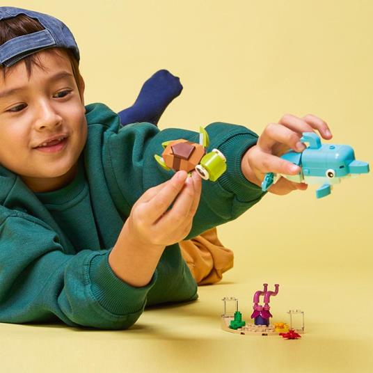 LEGO Creator 31128 3in1 Delfino e Tartaruga, Set con Animali, Cavalluccio e Lumaca di Mare, Giochi per Bambini di 6+ Anni - 2