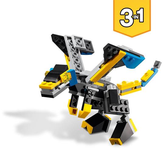 LEGO Creator 31124 3in1 Super Robot, Set di Costruzioni in Mattoncini, Aereo e Drago Giocattolo per Bambini di 6+ Anni - 5