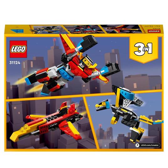 LEGO Creator 31124 3in1 Super Robot, Set di Costruzioni in Mattoncini, Aereo e Drago Giocattolo per Bambini di 6+ Anni - 8