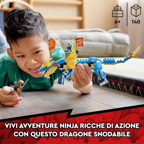 LEGO NINJAGO 71760 Dragone del Tuono di Jay - EVOLUTION, Set con Banner da Collezione, Giocattoli per Bambini dai 6 Anni - 2