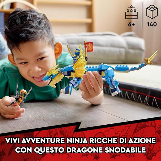 LEGO NINJAGO 71760 Dragone del Tuono di Jay - EVOLUTION, Set con Banner da Collezione, Giocattoli per Bambini dai 6 Anni - 2
