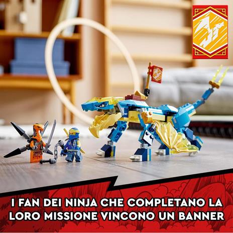 LEGO NINJAGO 71760 Dragone del Tuono di Jay - EVOLUTION, Set con Banner da Collezione, Giocattoli per Bambini dai 6 Anni - 5