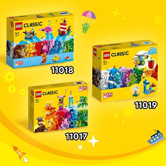 LEGO Classic 11017 Mostri Creativi Giochi Educativi per Bambini di 4 Anni Giocattolo con Mattoncini da Costruzione