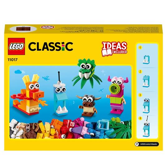 LEGO Classic 11017 Mostri Creativi, Giochi Educativi per Bambini di 4+ Anni,  Giocattolo con Mattoncini da Costruzione - LEGO - Classic - Set mattoncini  - Giocattoli
