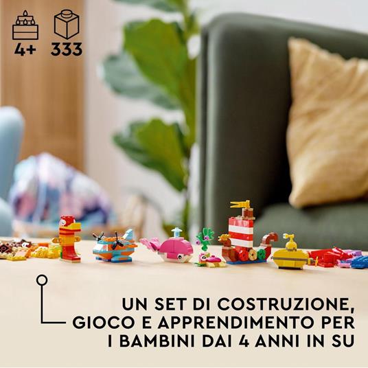 LEGO Classic 11018 Divertimento Creativo sullOceano, Giocattoli Creativi per Bambini di 4+ Anni, Mattoncini da Costruzione - 2