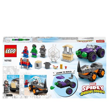 LEGO Marvel 10782 Spidey e i Suoi Fantastici Amici Resa dei Conti tra Hulk e Rhino, Monster Truck, Macchine Giocattolo - 8