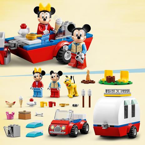 LEGO Disney Topolino e Amici 10777 Vacanza in Campeggio con Topolino e Minnie, Pluto, Camper Giocattolo, Giochi per Bambini - 5