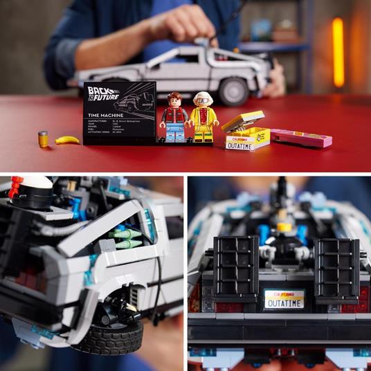 LEGO Icons 10300 Macchina del Tempo Ritorno al Futuro, Set Modellino Delorean da Costruire, Minifigure di Doc e Marty McFly - 5