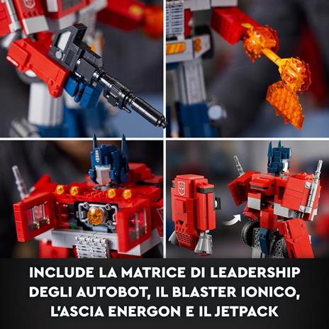 LEGO Icons Optimus Prime, Modellino da Costruire 2 in 1 del Leader dei Transformers, Set da Collezione per Adulti, 10302 - 4