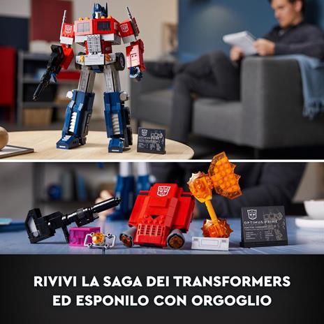 LEGO Icons Optimus Prime, Modellino da Costruire 2 in 1 del Leader dei Transformers, Set da Collezione per Adulti, 10302 - 6