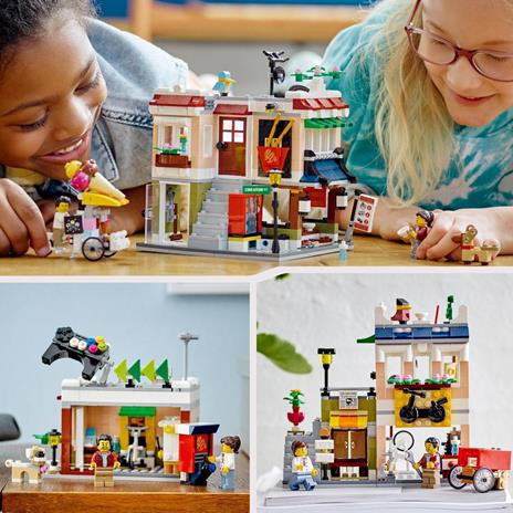 LEGO Creator 3 in 1 31131 Ristorante Noodle Cittadino, Creativo, Casa Giocattolo Apribile, Negozio Bici, Sala Giochi - 2