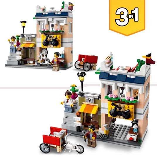 LEGO Creator 3 in 1 31131 Ristorante Noodle Cittadino, Creativo, Casa Giocattolo Apribile, Negozio Bici, Sala Giochi - 6