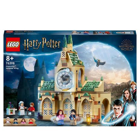 LEGO Harry Potter 76398 Ala dellinfermeria di Hogwarts, con Minifigure Ron Weasley e Hermione Granger, Torre dell'Orologio