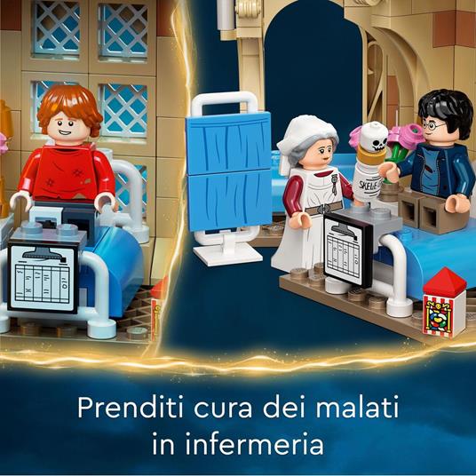 LEGO Harry Potter 76398 Ala dellinfermeria di Hogwarts, con Minifigure Ron Weasley e Hermione Granger, Torre dell'Orologio - 3
