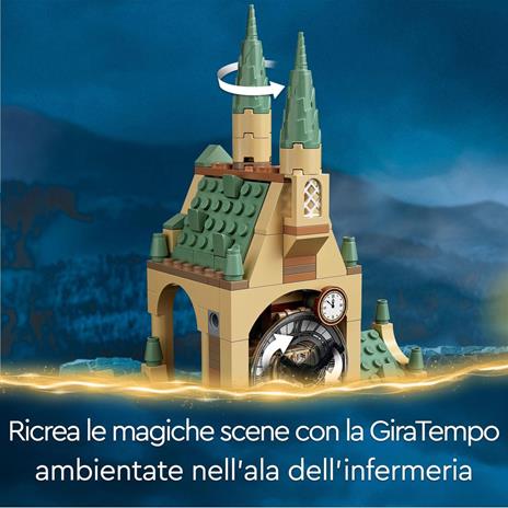 LEGO Harry Potter 76398 Ala dellinfermeria di Hogwarts, con Minifigure Ron Weasley e Hermione Granger, Torre dell'Orologio - 4