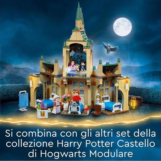 LEGO Harry Potter 76398 Ala dellinfermeria di Hogwarts, con Minifigure Ron Weasley e Hermione Granger, Torre dell'Orologio - 6