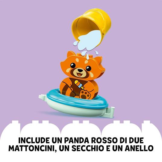 LEGO DUPLO 10964 Ora del Bagnetto: Panda Rosso Galleggiante, Giochi per Vasca da Bagno, per Bambini da 1 Anno e 1/2 - 3