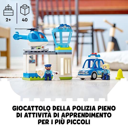 LEGO DUPLO 10959 Stazione Di Polizia ed Elicottero, Set per Bambini di 2+ Anni, Macchina Giocattolo con Luci e Sirene - 2
