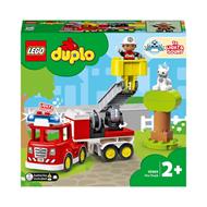 LEGO DUPLO Town Autopompa, Camion Giocattolo con Luci e Sirena, Figure Pompiere e Gatto, Giochi Educativi per Bambini, 10969