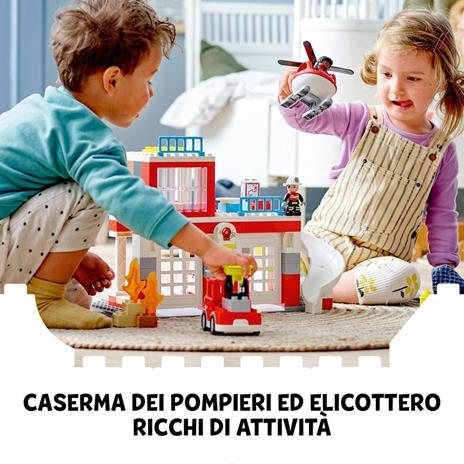 LEGO DUPLO 10970 Caserma Dei Pompieri ed Elicottero, Giochi Creativi ed Educativi per Bambini di 2+ Anni, Camion Giocattolo - 2