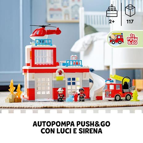 LEGO DUPLO 10970 Caserma Dei Pompieri ed Elicottero, Giochi Creativi ed Educativi per Bambini di 2+ Anni, Camion Giocattolo - 3
