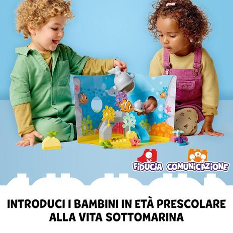 LEGO DUPLO 10972 Animali dellOceano, Giochi Educativi per Bambini dai 2 Anni con Tartaruga Giocattolo, Tappetino da Gioco - 3