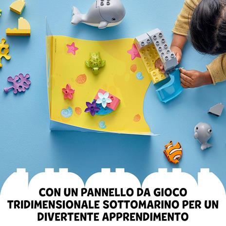 LEGO DUPLO 10972 Animali dellOceano, Giochi Educativi per Bambini dai 2 Anni con Tartaruga Giocattolo, Tappetino da Gioco - 6
