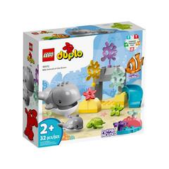 LEGO DUPLO 10972 Animali dellOceano, Giochi Educativi per Bambini dai 2 Anni con Tartaruga Giocattolo, Tappetino da Gioco