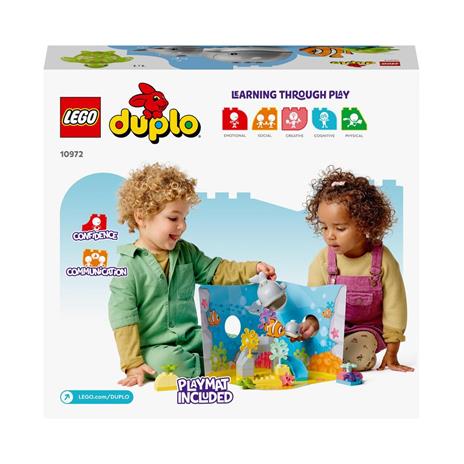 LEGO DUPLO 10972 Animali dellOceano, Giochi Educativi per Bambini dai 2 Anni con Tartaruga Giocattolo, Tappetino da Gioco - 10