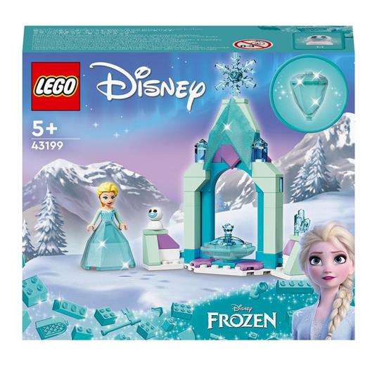 LEGO Disney 43199 Il Cortile del Castello di Elsa, Giocattolo con Principessa Frozen 2, Collezione Abito Diamante