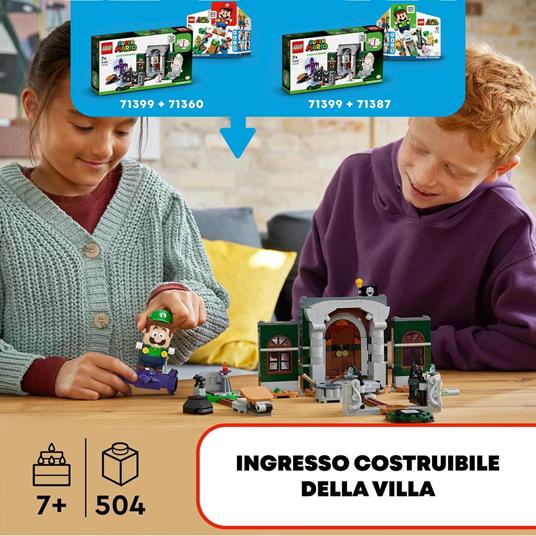 LEGO Super Mario Atrio di Luigi's Mansion - Pack di Espansione, Giocattolo da Costruire per Bambini con Ombretta e Boo, 71399 - 2