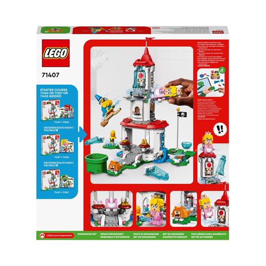 LEGO Super Mario 71407 Pack Espansione Costume di Peach Gatto e Torre Ghiacciata, Castello Giocattolo con 3 Figure - 9