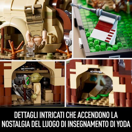 LEGO Star Wars 75330 Diorama Addestramento Jedi su Dagobah, Set Guerre Stellari per Adulti, Minifigure Yoda e Luke Skywalker - 7