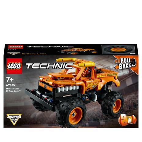 LEGO Technic 42135 Monster Jam El Toro Loco, Set 2 in 1 Camion e Macchina Giocattolo, per Bambini di 7+ Anni