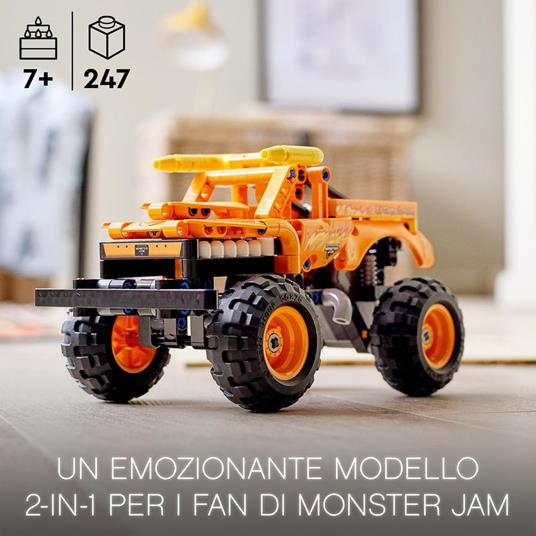 LEGO Technic Monster Jam El Toro Loco, Set 2 in 1 Camion e Macchina Giocattolo, per Bambini di 7+ Anni, 42135 - 2