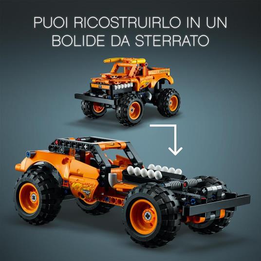 LEGO Technic Monster Jam El Toro Loco, Set 2 in 1 Camion e Macchina Giocattolo, per Bambini di 7+ Anni, 42135 - 4