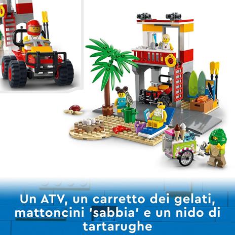 LEGO City 60328 Postazione del Bagnino, Set con ATV e Strada, Giocattoli Creativi, Idea Regalo, Giochi per Bambini e Bambine - 3