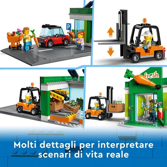 LEGO City 60347 Negozio di Alimentari, con Carrello Elevatore, Frutta e Verdura Giocattolo, Giochi per Bambini dai 6 Anni - 4
