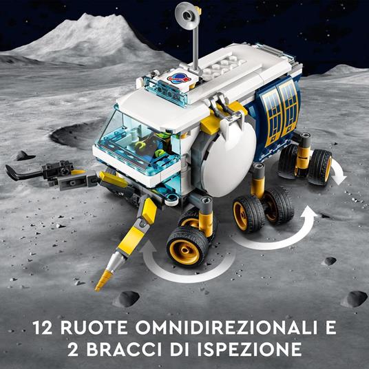 LEGO City 60348 Rover Lunare, Modello di Veicolo Spaziale Giocattolo, Base della NASA con 3 Minifigure di Astronauti - 3