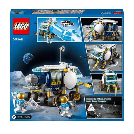 LEGO City 60348 Rover Lunare, Modello di Veicolo Spaziale Giocattolo, Base della NASA con 3 Minifigure di Astronauti - 8