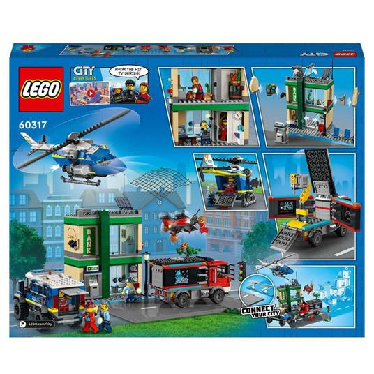 LEGO City Police 60317 Inseguimento della Polizia alla Banca, con  Elicottero, Drone e 2 Camion, Giocattolo Bambini 7+ Anni - LEGO - City  Police - Mestieri - Giocattoli