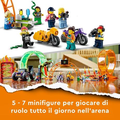 LEGO City Stuntz 60339 Arena delle Acrobazie, Monster Truck, Moto Giocattolo con Minifigure, Giochi per Bambini dai 7 Anni - 6