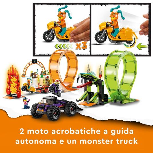 LEGO City Stuntz 60339 Arena delle Acrobazie, Monster Truck, Moto  Giocattolo con Minifigure, Giochi per Bambini dai 7 Anni - LEGO - City  Stuntz - Moto - Giocattoli