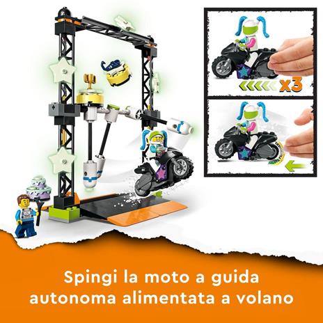 LEGO City Stuntz 60341 Sfida Acrobatica KO, Moto Giocattolo con Minifigure, Giochi per Bambini e Bambine dai 5 Anni in su - 3