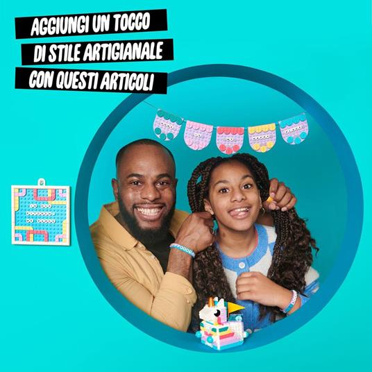 LEGO DOTS 41962 Family Pack Creativo - Unicorno, Regalo per Bambine e Bambini, Set 5in1, Scatola Portaoggetti e Braccialetti - 4