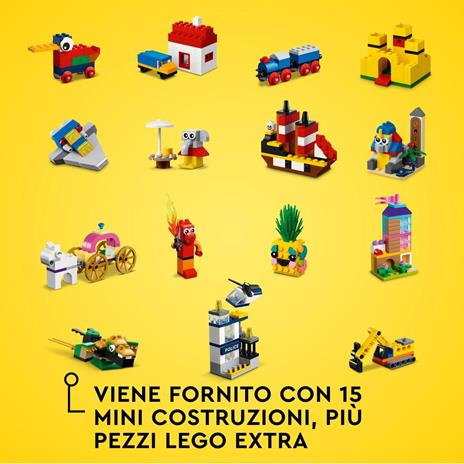 LEGO Classic 11021 90 Anni di Gioco, Scatola con Mattoncini Colorati per 15 Mini Costruzioni di Modelli Iconici - 6