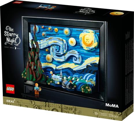 LEGO Ideas 21333 Vincent van Gogh - Notte Stellata, Set Fai da Te Creativo per Adulti, Decorazione per Casa 3D con Minifigure - 11