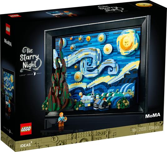 LEGO Ideas 21333 Vincent van Gogh - Notte Stellata, Set Fai da Te Creativo per Adulti, Decorazione per Casa 3D con Minifigure - 10