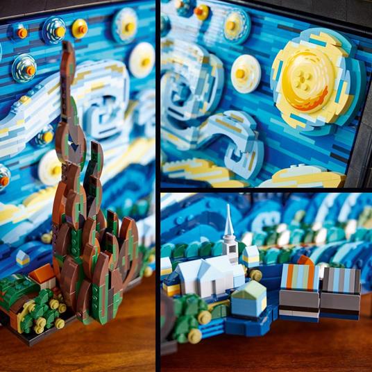 LEGO Ideas 21333 Vincent van Gogh - Notte Stellata, Set Fai da Te Creativo per Adulti, Decorazione per Casa 3D con Minifigure - 5