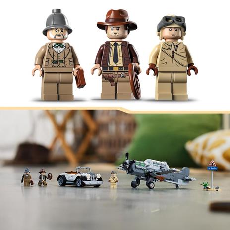 LEGO Indiana Jones 77012 L'Inseguimento dell'Aereo Elica Modello Aeroplano e Macchina Giocattolo dal film l'Ultima Crociata - 6